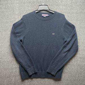 Vineyard Vines Sweater Mens Small Navy Blue Crew Neck Long Sleeve Whale Logo